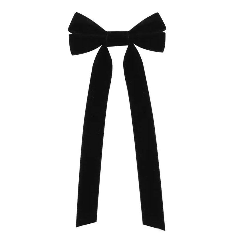 Monica Vintage Velvet Bow, Black