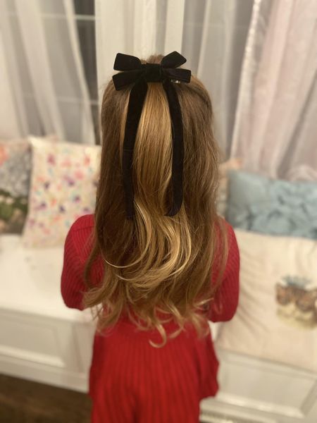 Monica Vintage Velvet Bow, Black