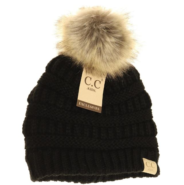 Kids Fur Pom Toque