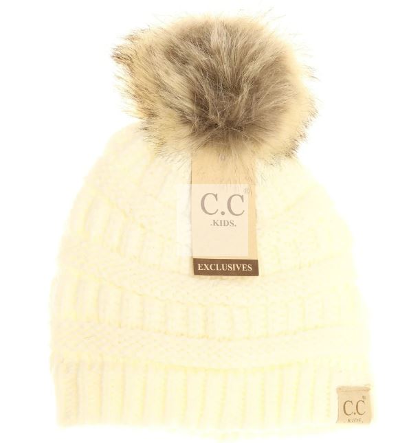 Kids Fur Pom Toque