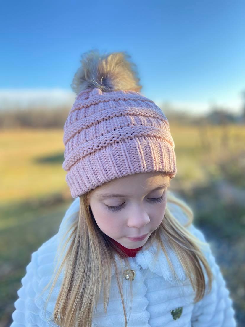 Kids Fur Pom Toque