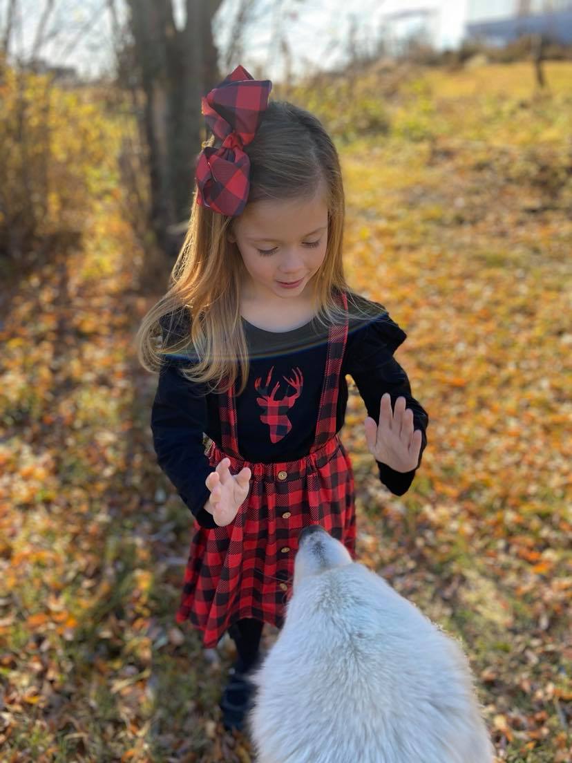 Harlie Bow, Red Buffalo Plaid